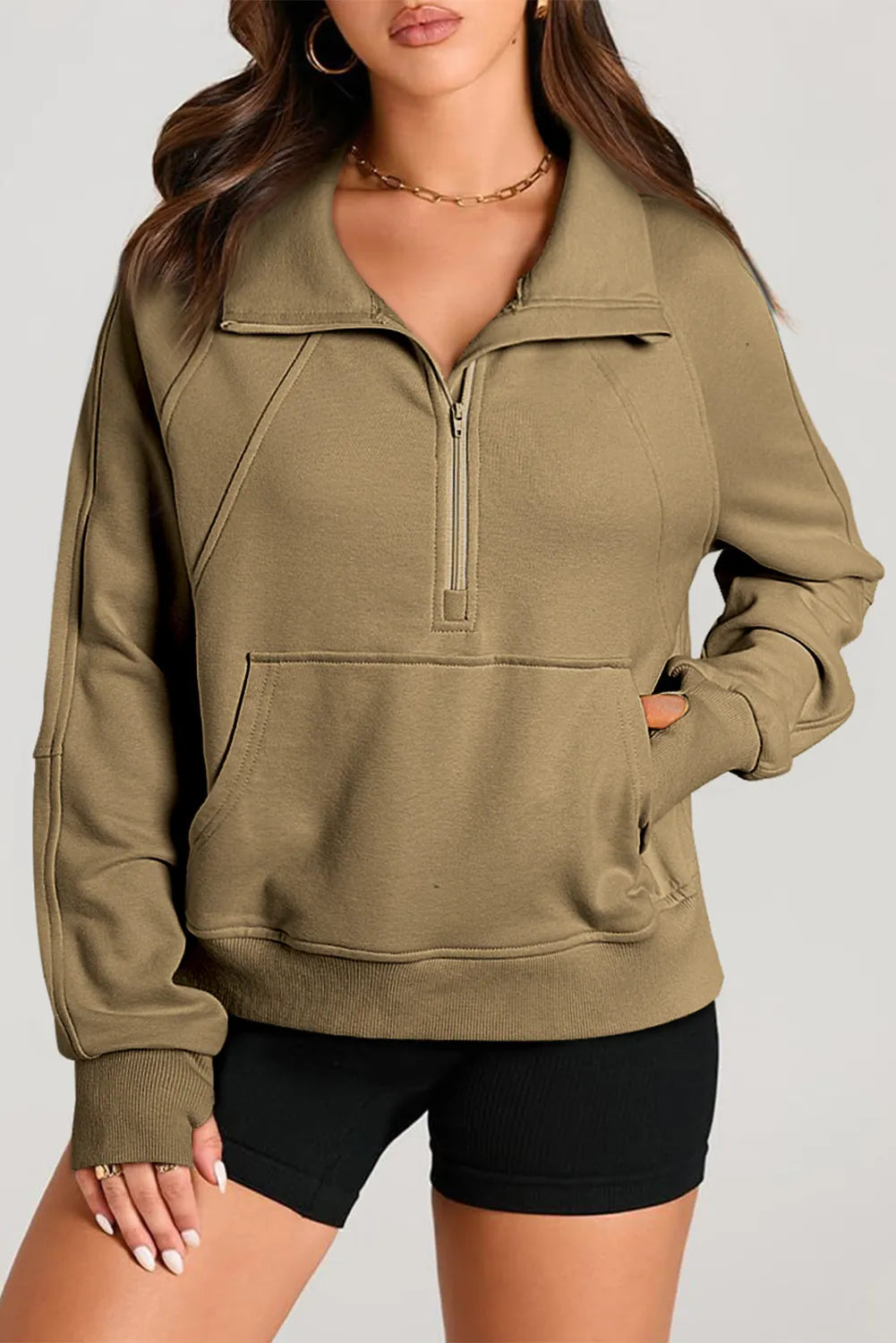 Half Zip Long Sleeve Sweatshirt - Sydney So Sweet