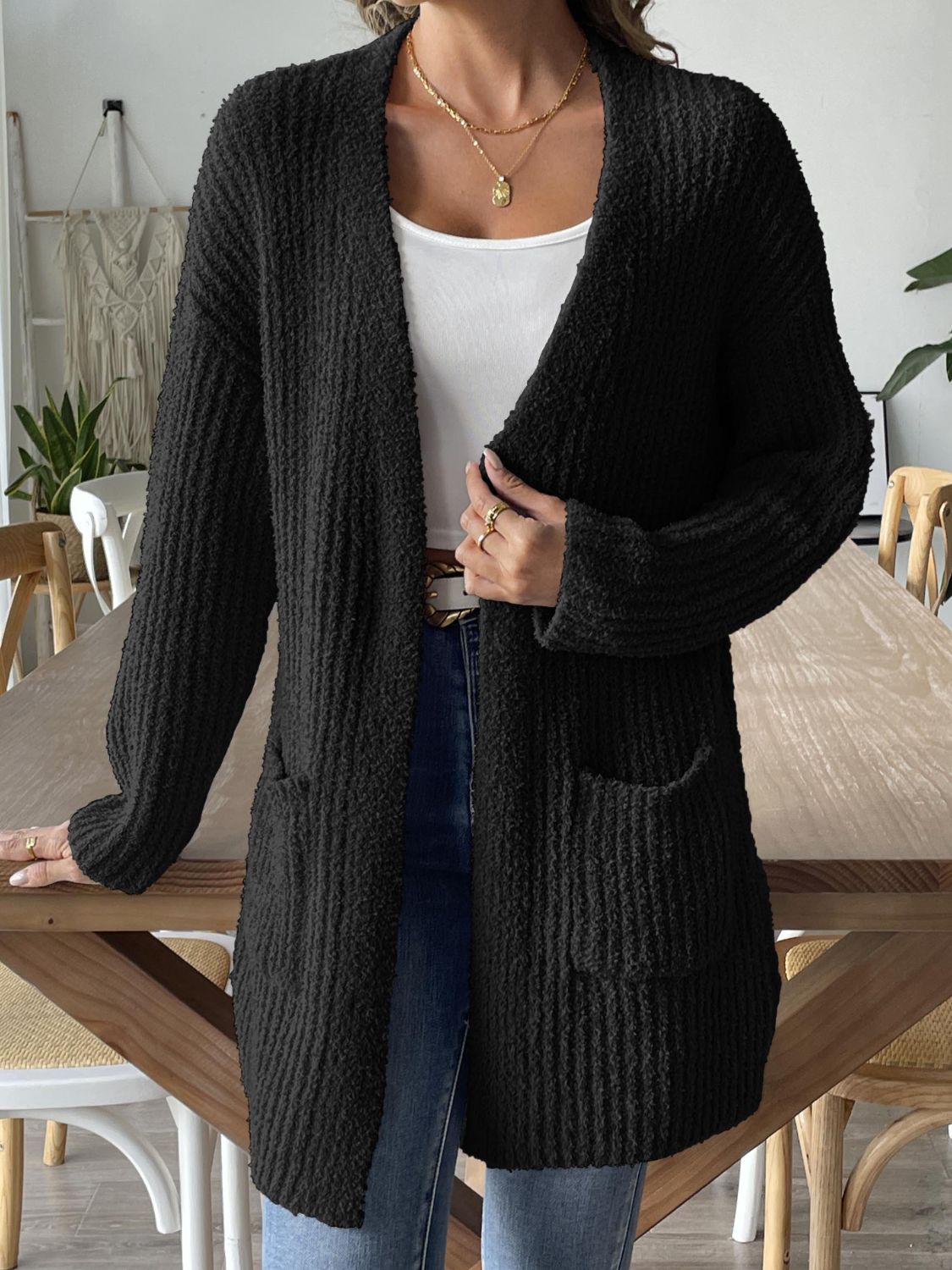 Open Front Long Sleeve Cardigan - Sydney So Sweet