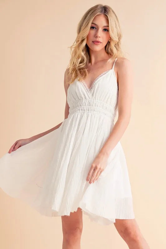 Aemi+Co Lace Detail Mini Cami Dress - Sydney So Sweet