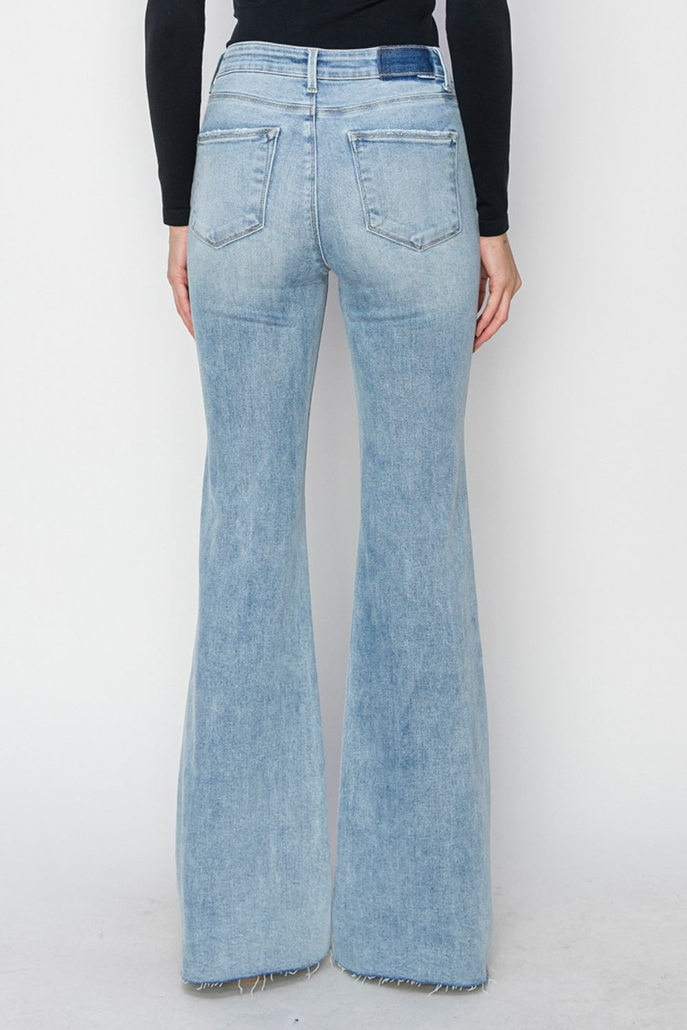 RISEN Full Size High Rise Raw Cut Hem Bootcut Jeans - Sydney So Sweet