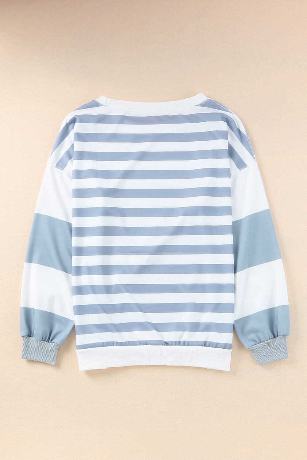 Football Striped Round Neck Long Sleeve Sweatshirt - Sydney So Sweet