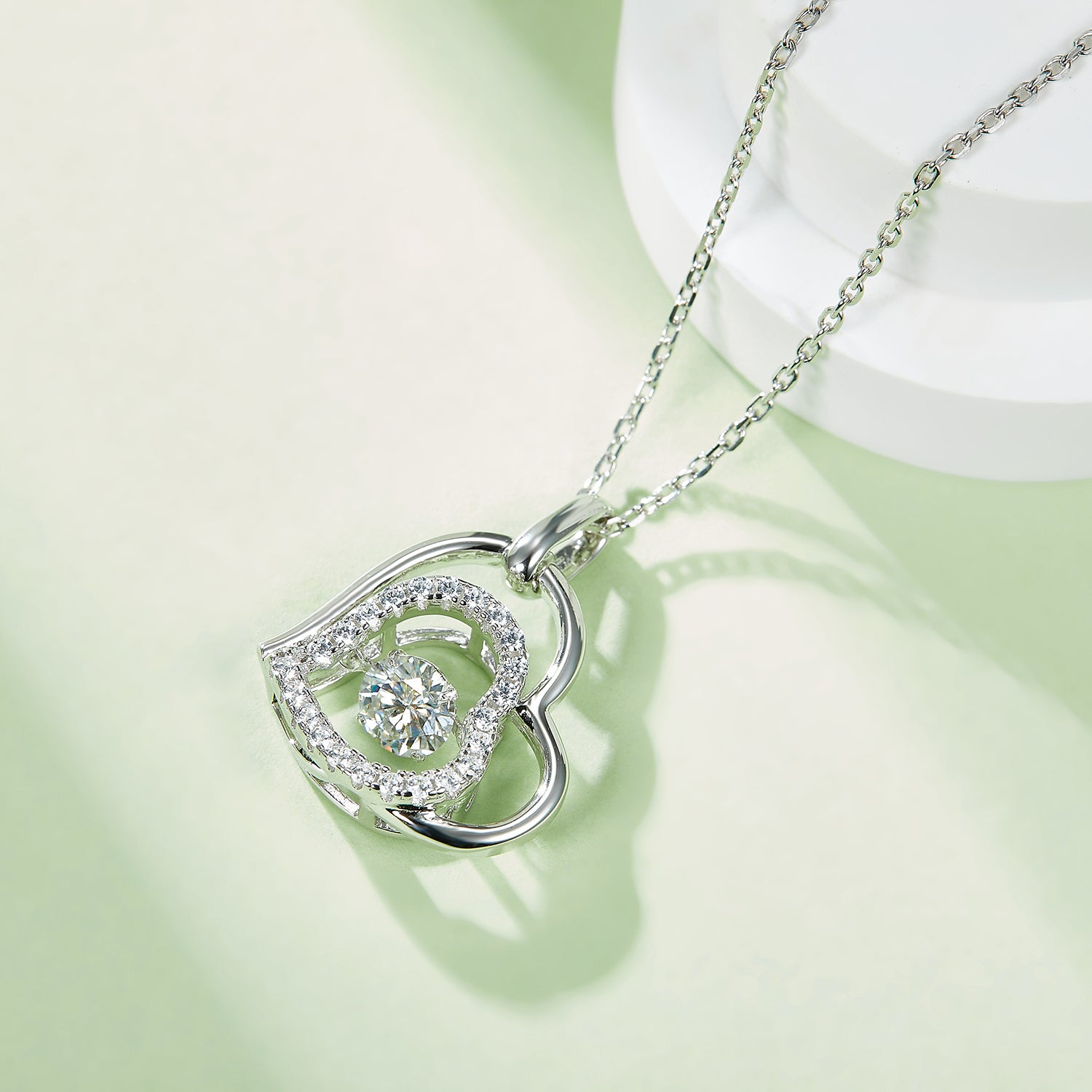 Moissanite 925 Sterling Silver Heart Necklace - Sydney So Sweet