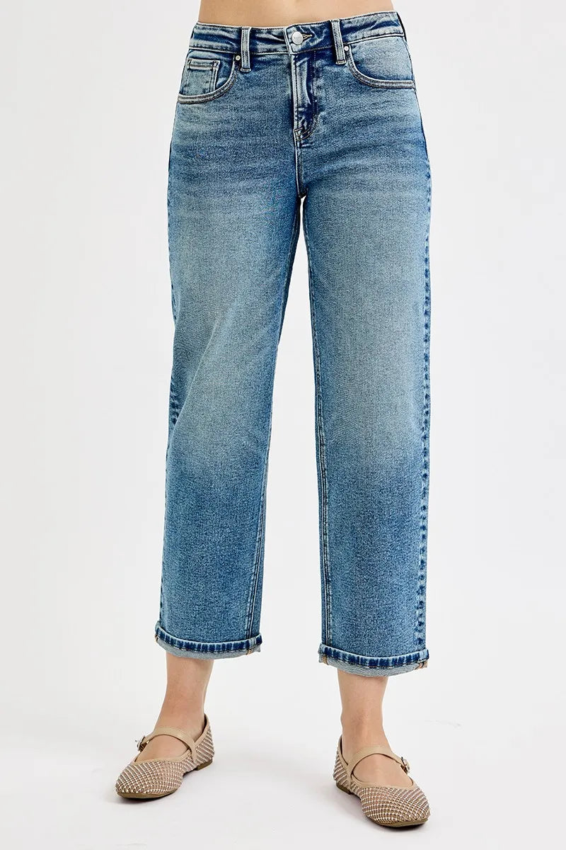 RISEN Full Size High Rise Crop Boyfriend Jeans Plus Size - Sydney So Sweet