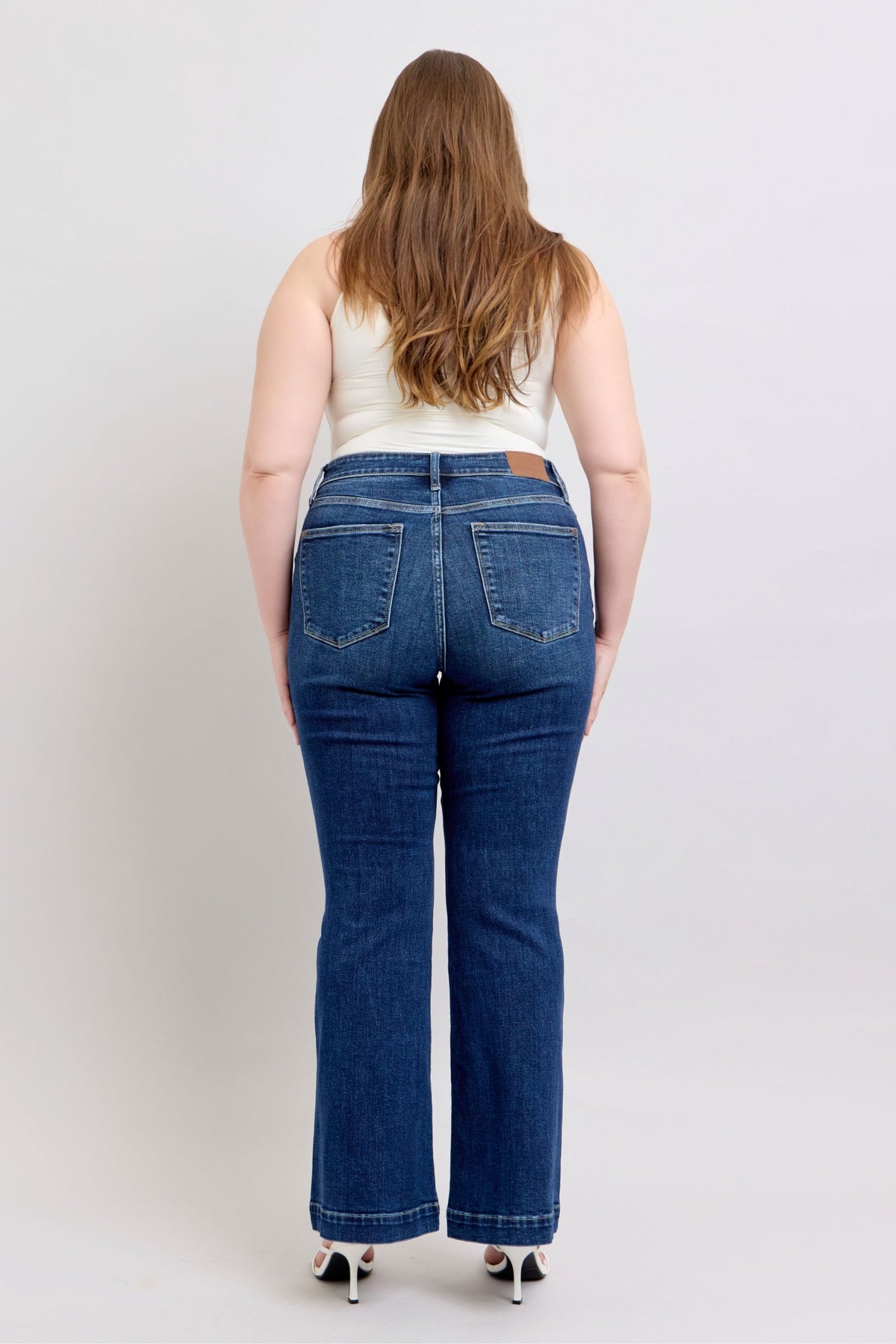 Judy Blue Full Size High Rise Flare Jeans with Pockets Plus Size - Sydney So Sweet