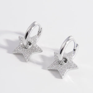 925 Sterling Silver Zircon Star Earrings - Sydney So Sweet