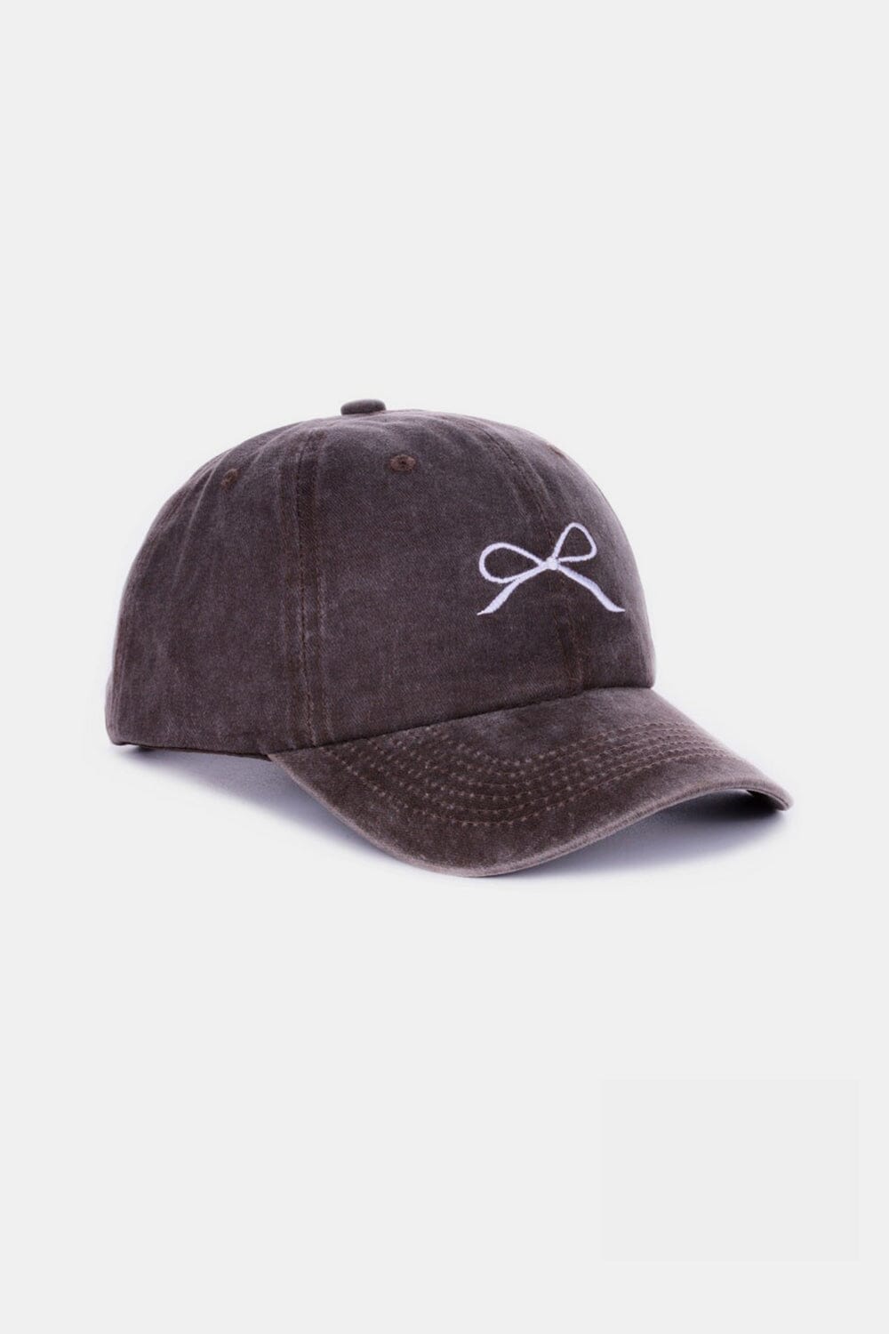 Zenana Bow Embroidered Washed Cotton Caps - Sydney So Sweet