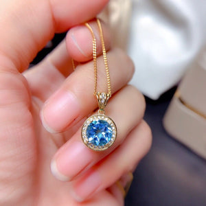 18K Gold-Plated Artificial Gemstone Pendant Necklace - Sydney So Sweet