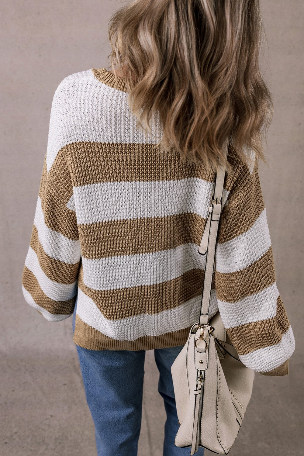 Color Block Round Neck Sweater - Sydney So Sweet