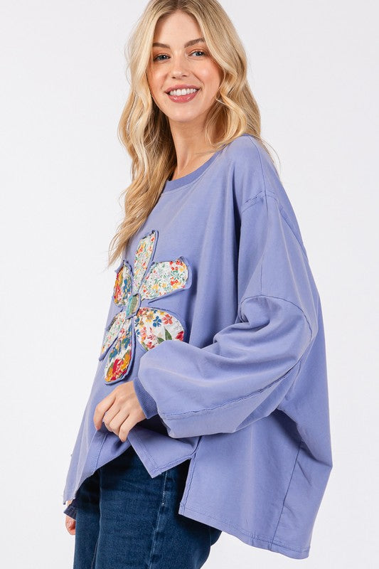 SAGE + FIG Flower Patch Dropped Shoulder Oversize Top - Sydney So Sweet