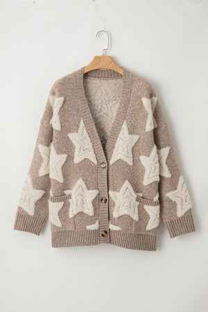 Star Button Up Long Sleeve Cardigan - Sydney So Sweet