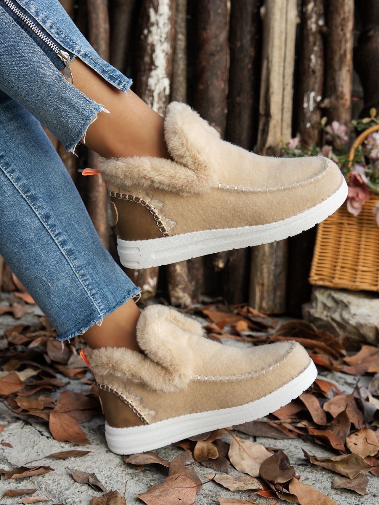 Furry Suede Round Toe Flat Sneakers - Sydney So Sweet