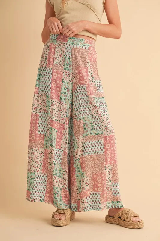 Aemi+Co Printed Wide Leg Pants - Sydney So Sweet