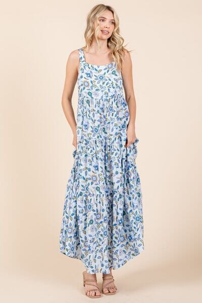 Mittoshop Flower Print Tiered Sleeveless Empire Maxi Dress - Sydney So Sweet
