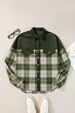 Plaid Button Up Long Sleeve Jacket - Sydney So Sweet