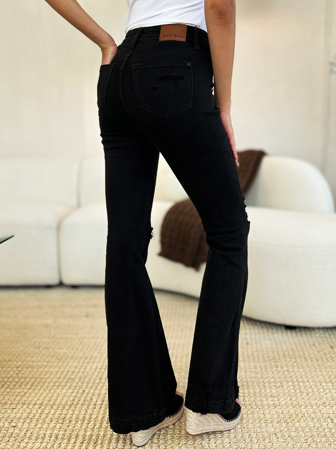 Judy Blue Full Size High Waist Distressed Flare Jeans - Sydney So Sweet