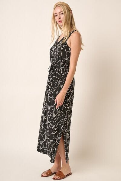 Mittoshop Side Slit Flower Print V-Neck Sleeveless Dress - Sydney So Sweet