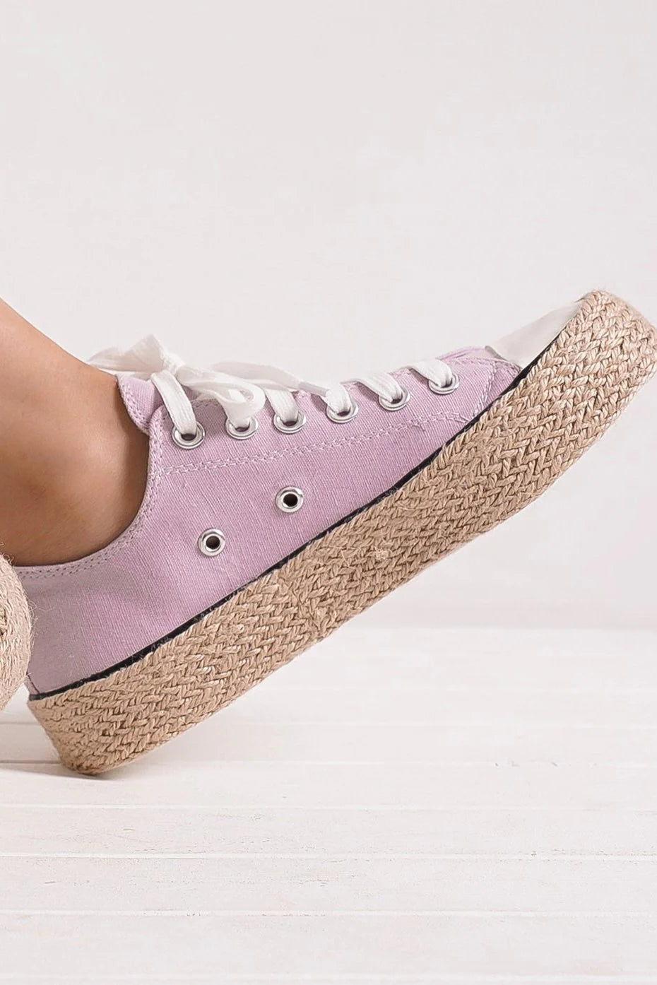 Beast Fashion Lace Up Woven Espadrille Sole Sneakers - Sydney So Sweet