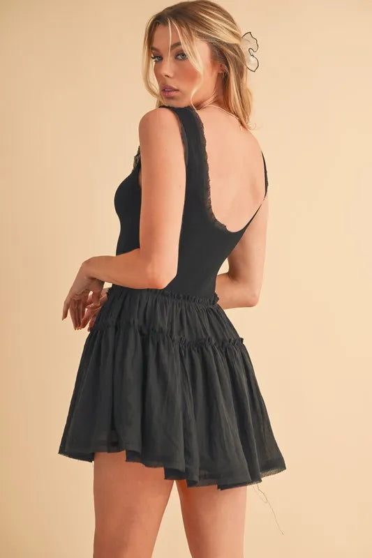 Aemi+Co Frill Sleeveless Drop Waist Mini Dress - Sydney So Sweet