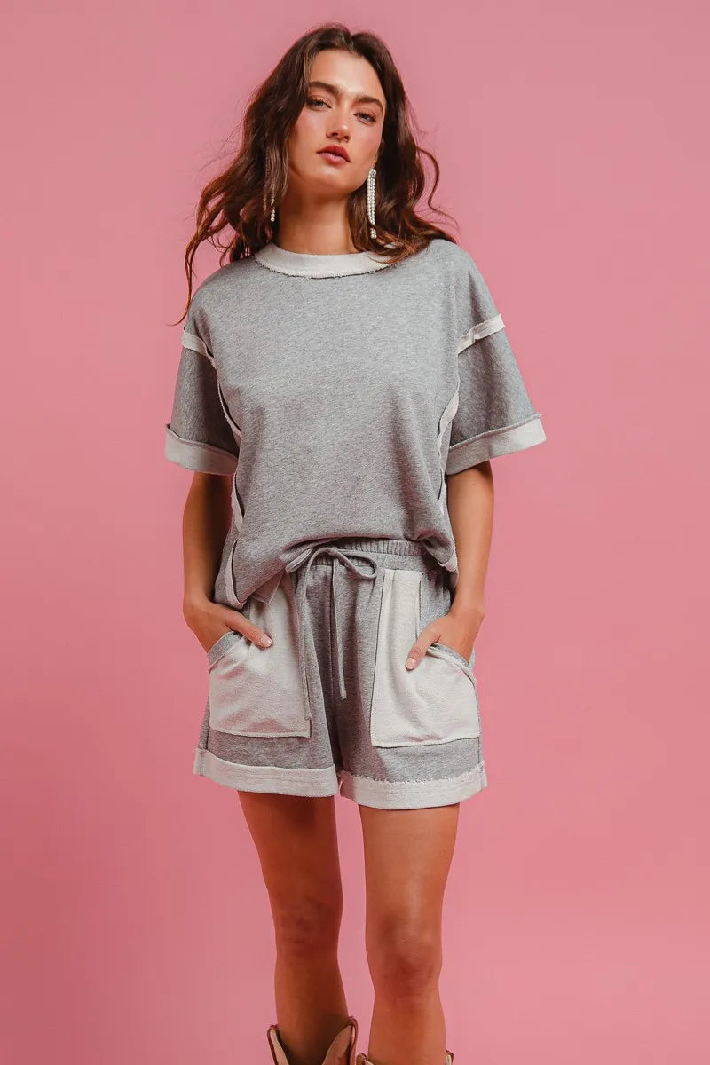 BiBi French Terry Knit Shorts with Side Pocket - Sydney So Sweet