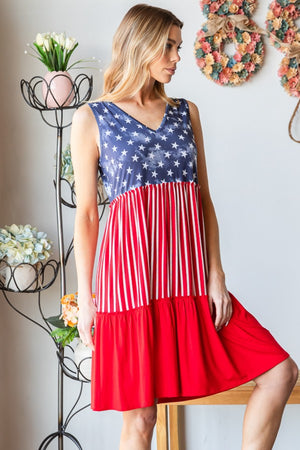 US Flag Theme Contrast Tank Dress - Sydney So Sweet
