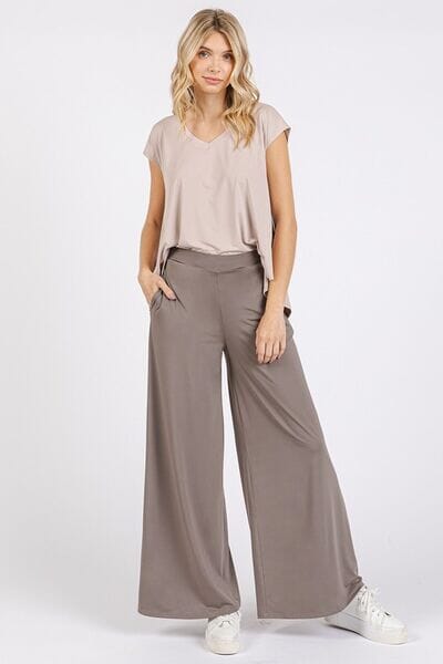 Mittoshop Yoga Air Stretch Elastic Waist Wide Leg Pants - Sydney So Sweet