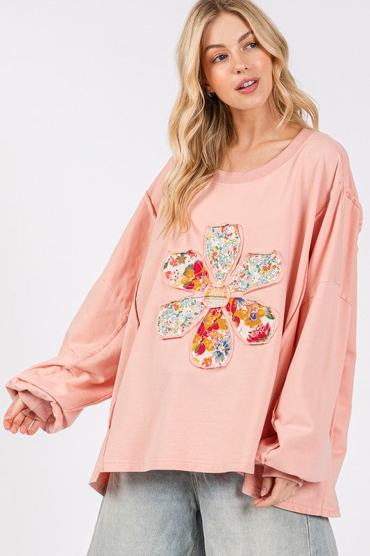 SAGE + FIG Flower Patch Dropped Shoulder Oversize Top - Sydney So Sweet