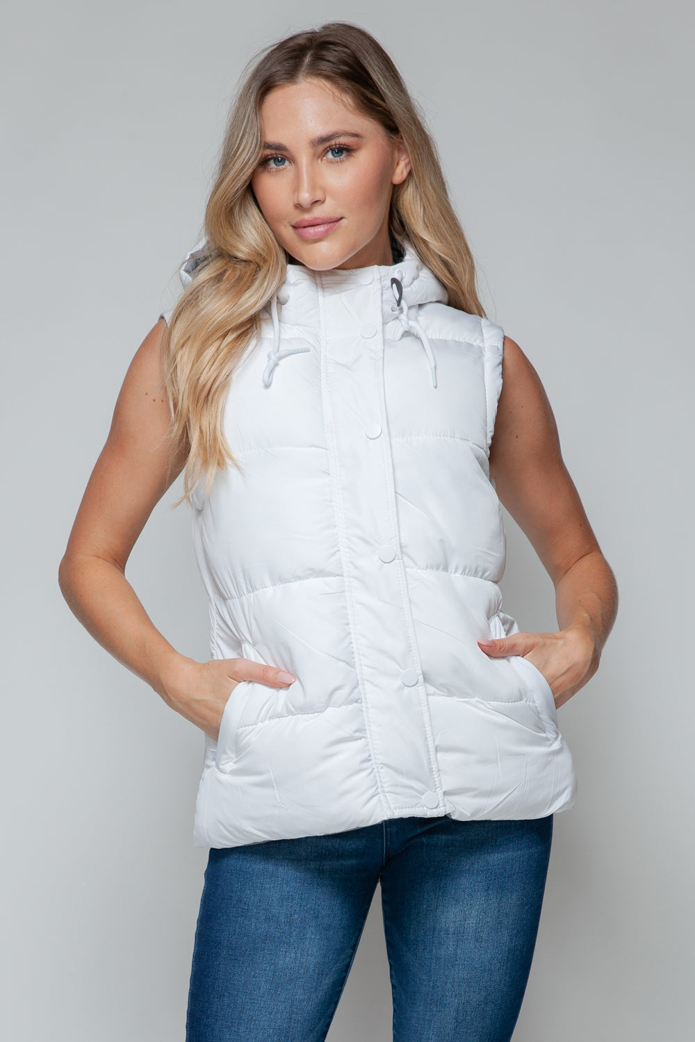 Snobbish Snap and Zip Closure Hooded Vest - Sydney So Sweet