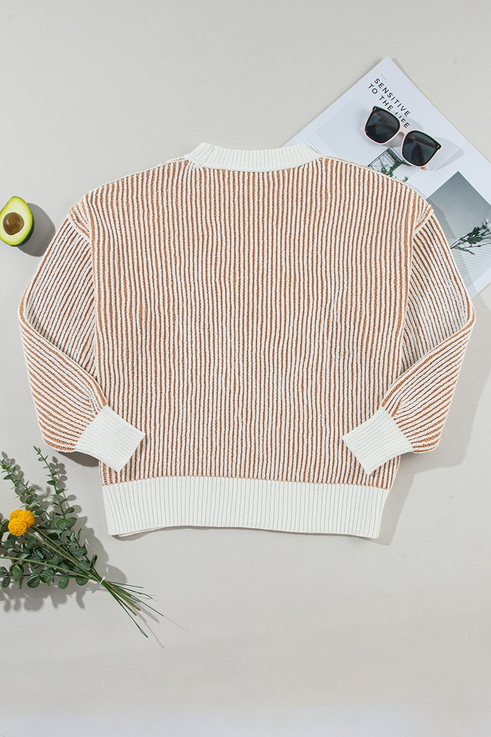 Round Neck Dropped Shoulder Sweater - Sydney So Sweet