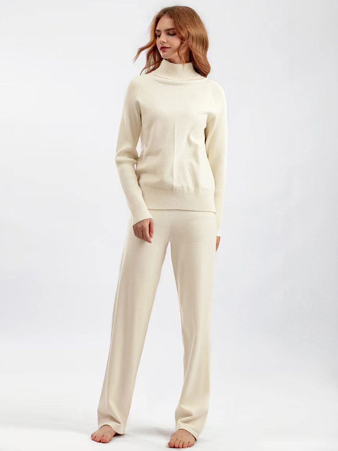 Basic Bae Turtleneck Raglan Sleeve Top and Pants Sweater Set - Sydney So Sweet