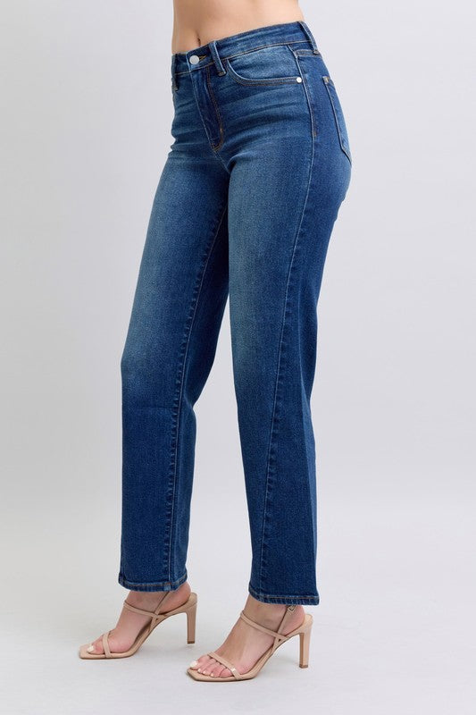 Judy Blue Full Size Side Seam Detail Straight Jeans with Pockets - Sydney So Sweet