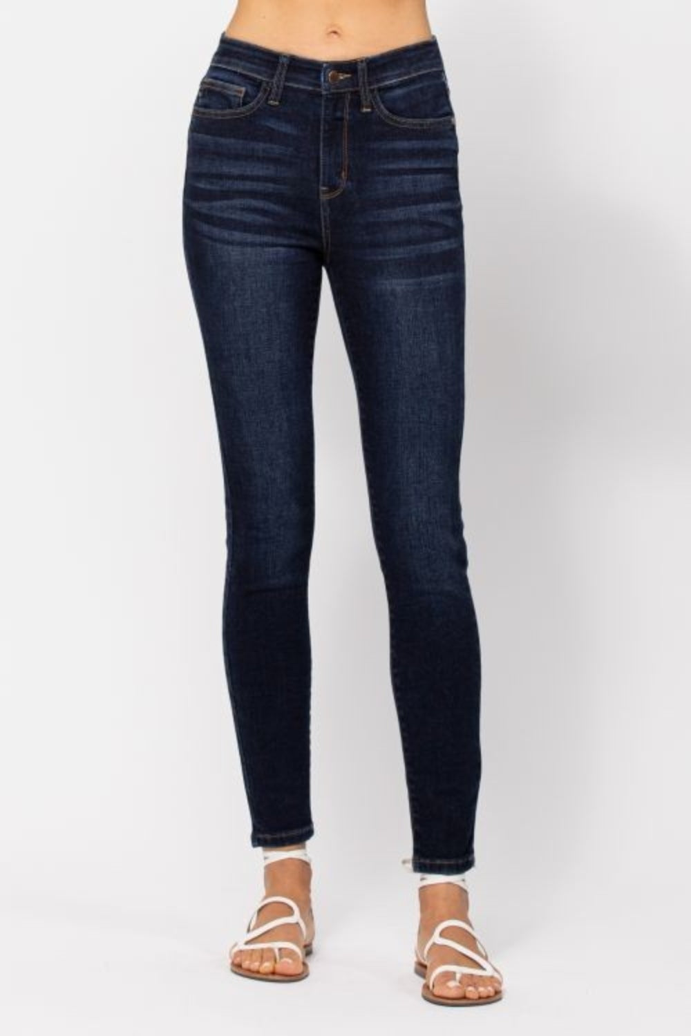 Judy Blue Full Size High Waist Handsand Skinny Jeans - Sydney So Sweet