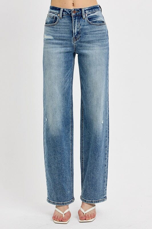 RISEN Full Size Distressed Wide Leg Jeans Plus Size - Sydney So Sweet