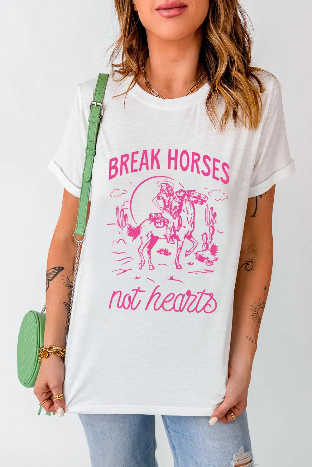 Break Horses Not Hearts Women's Graphic Short Sleeve T-Shirt - Sydney So Sweet