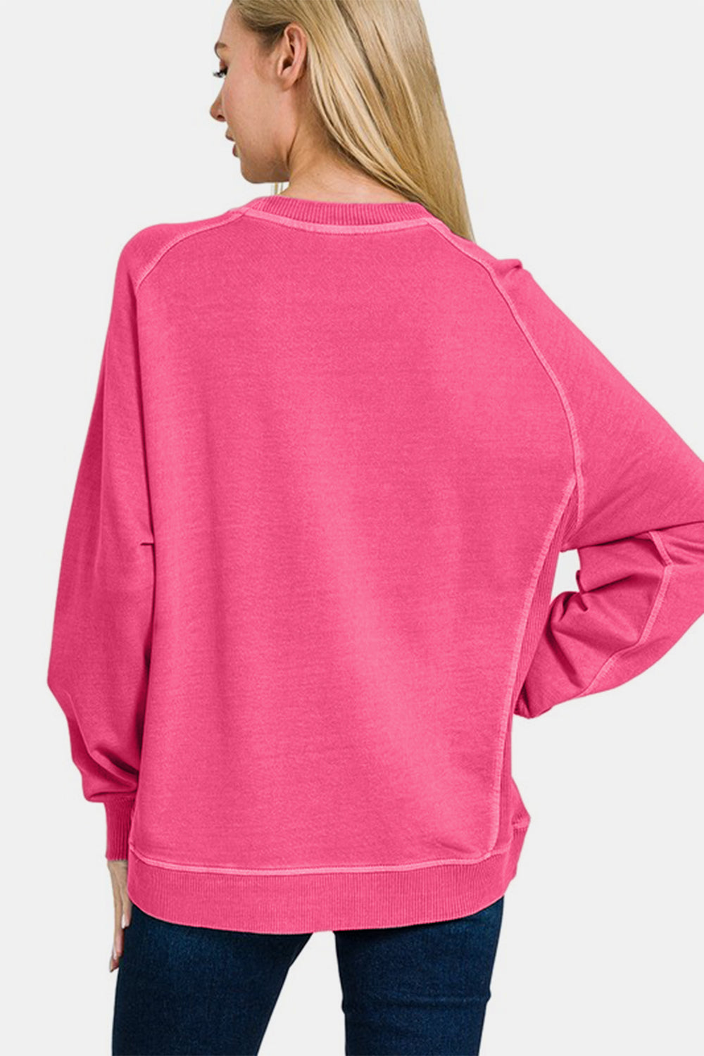 Zenana Full Size Pigment Dyed French Terry Sweatshirt - Sydney So Sweet