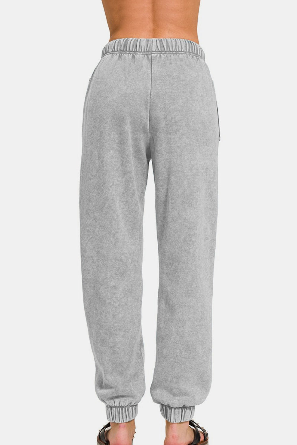 Zenana Full Size Acid Wash Fleece Drawstring Sweatpants with Pockets - Sydney So Sweet