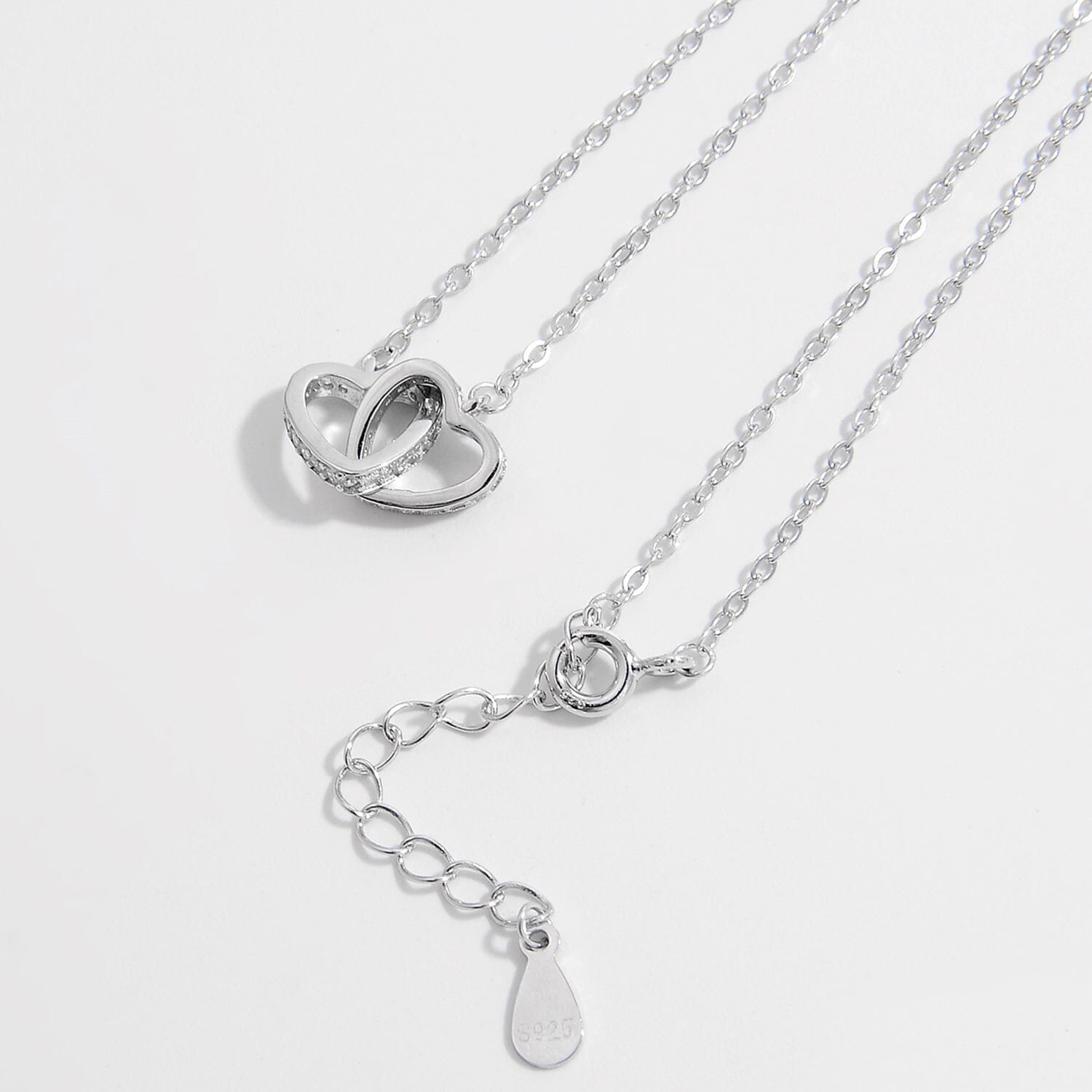 925 Sterling Silver Inlaid Zircon Heart Necklace - Sydney So Sweet