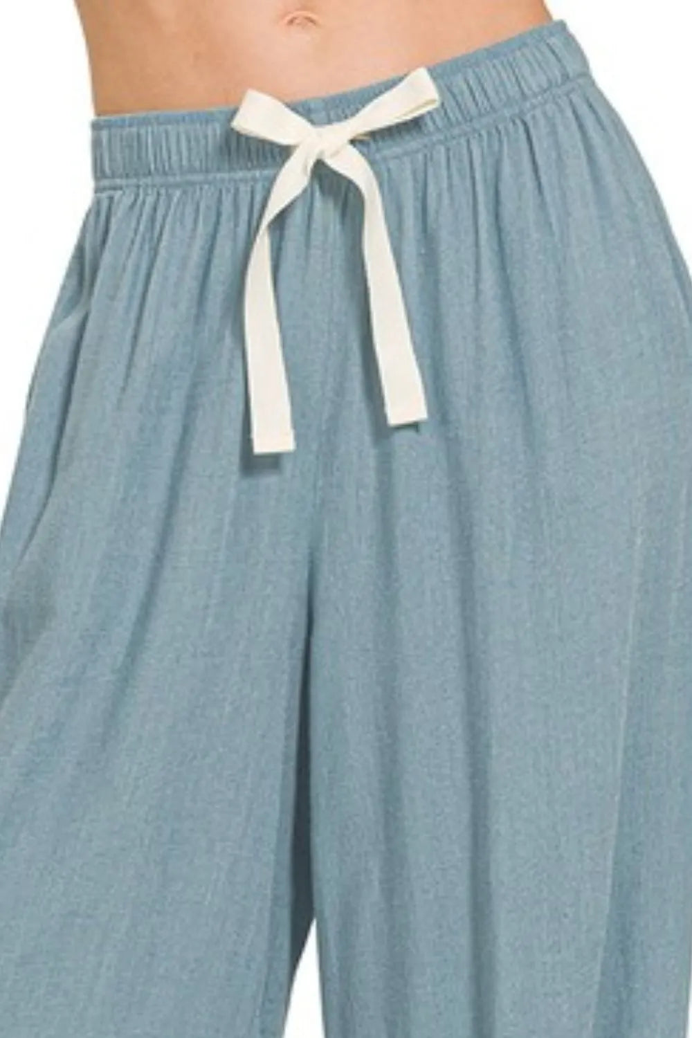 Zenana Linen Drawstring Pants - Sydney So Sweet