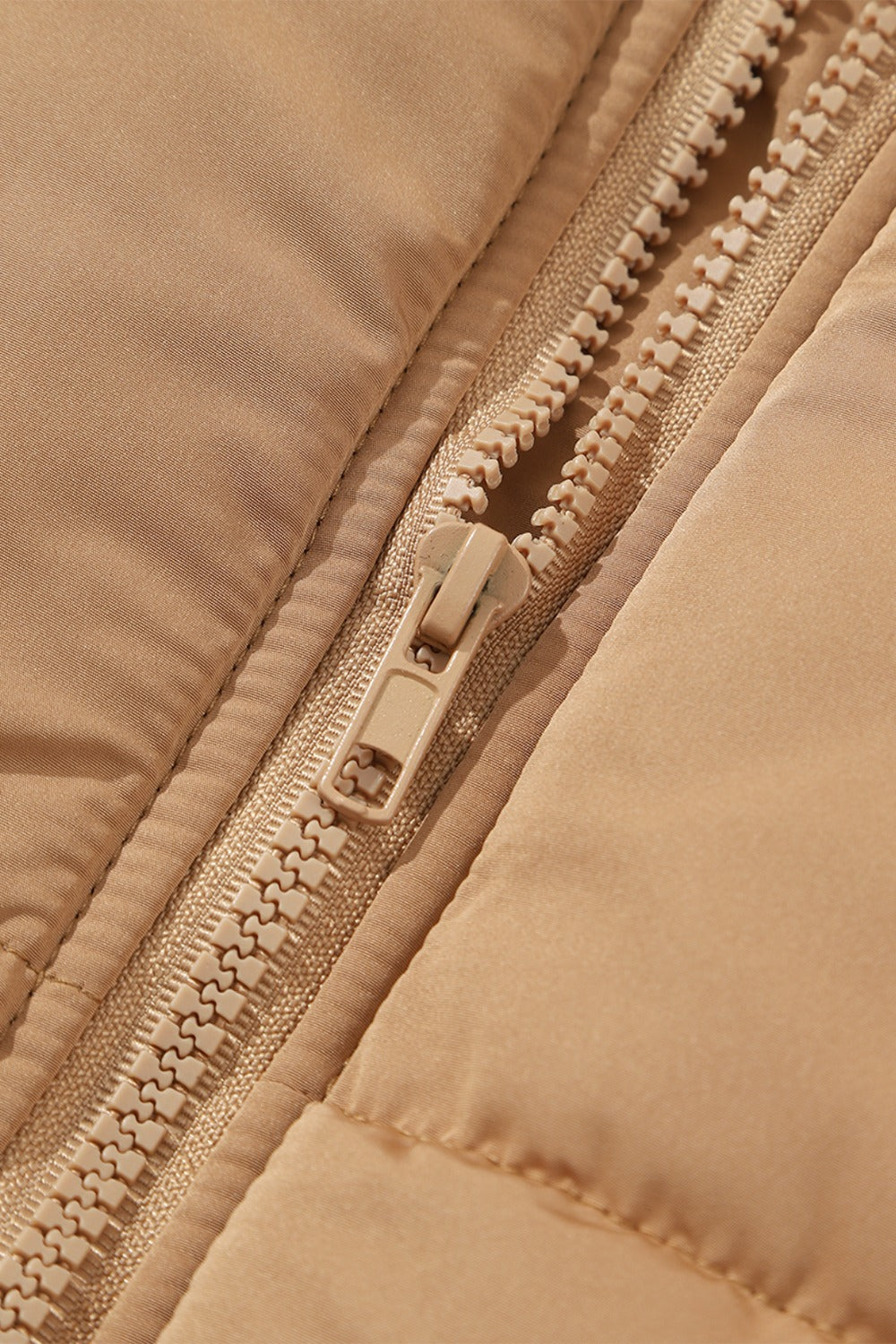 Pocketed Zip Up Vest Coat - Sydney So Sweet