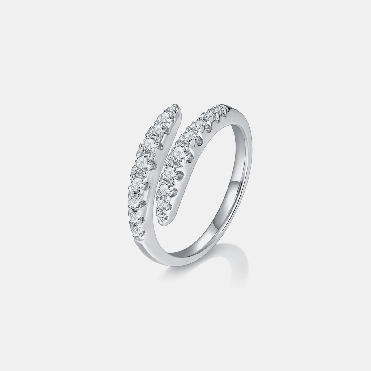 925 Sterling Silver Moissanite Bypass Ring - Sydney So Sweet