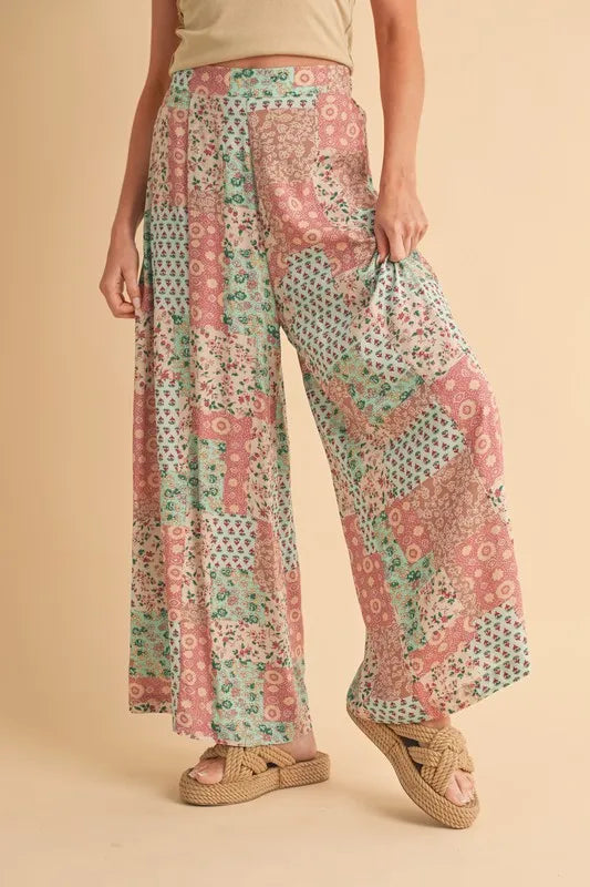 Aemi+Co Printed Wide Leg Pants - Sydney So Sweet