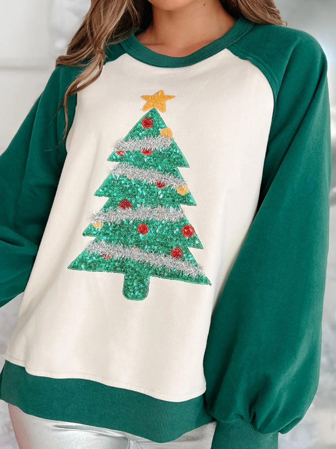 Christmas Tree Long Sleeve Sweatshirt - Sydney So Sweet