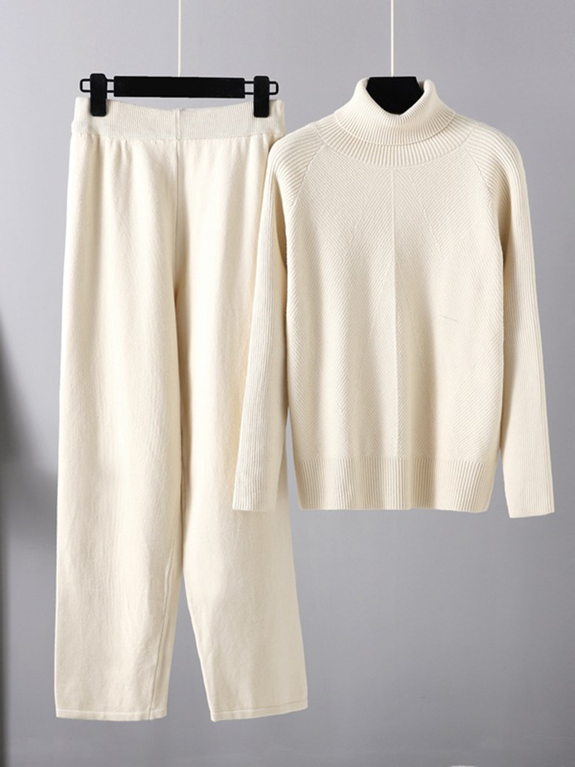 Basic Bae Turtleneck Raglan Sleeve Top and Pants Sweater Set - Sydney So Sweet