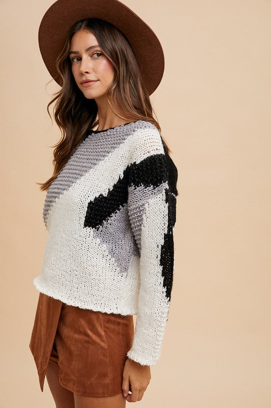 Annie Wear Color Block Drop Shoulder Sweater - Sydney So Sweet