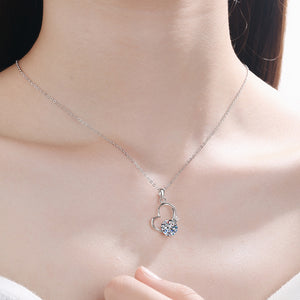 2 Carat Moissanite Heart 925 Sterling Silver Necklace - Sydney So Sweet