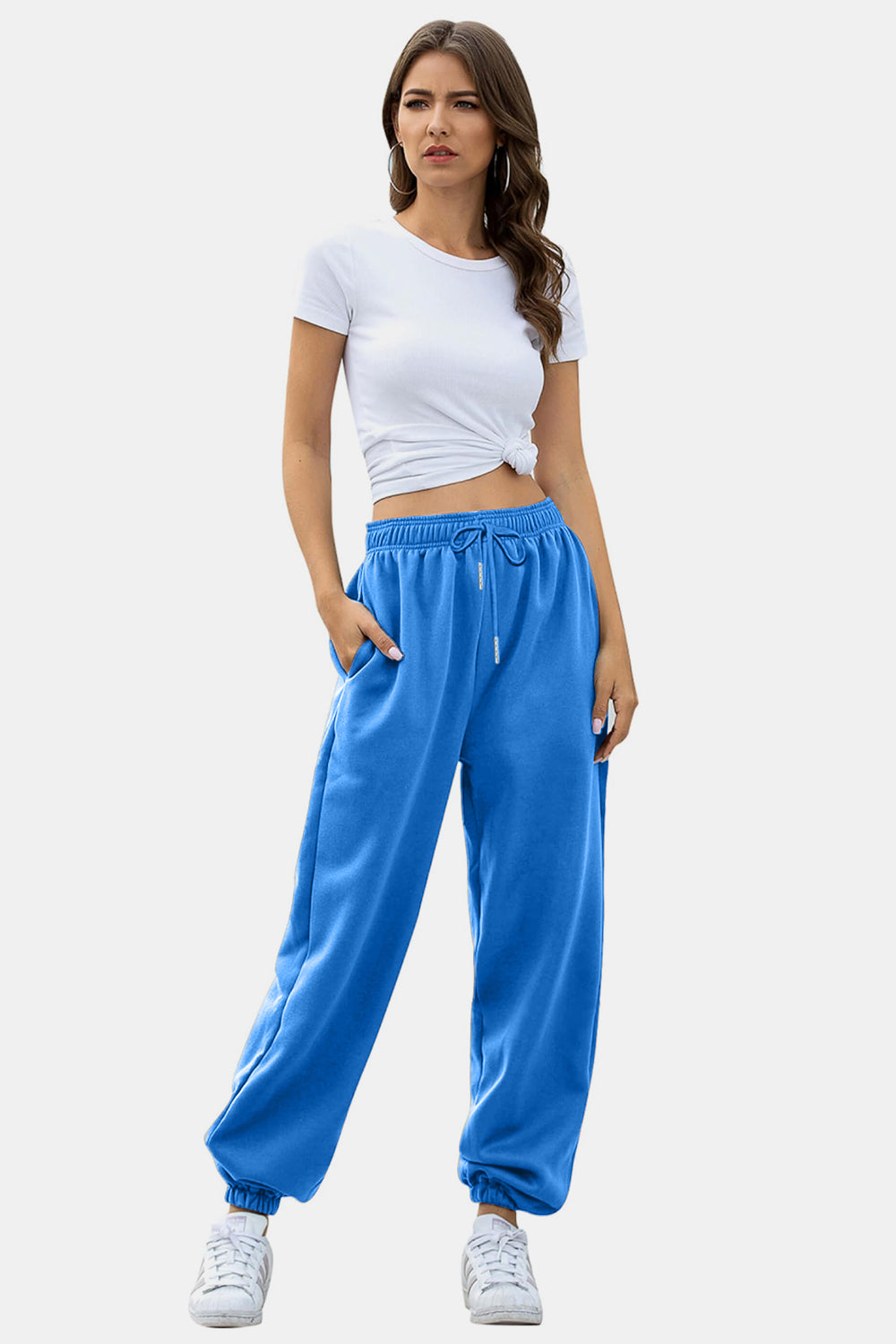 Elastic Waist Joggers with Pockets - Sydney So Sweet