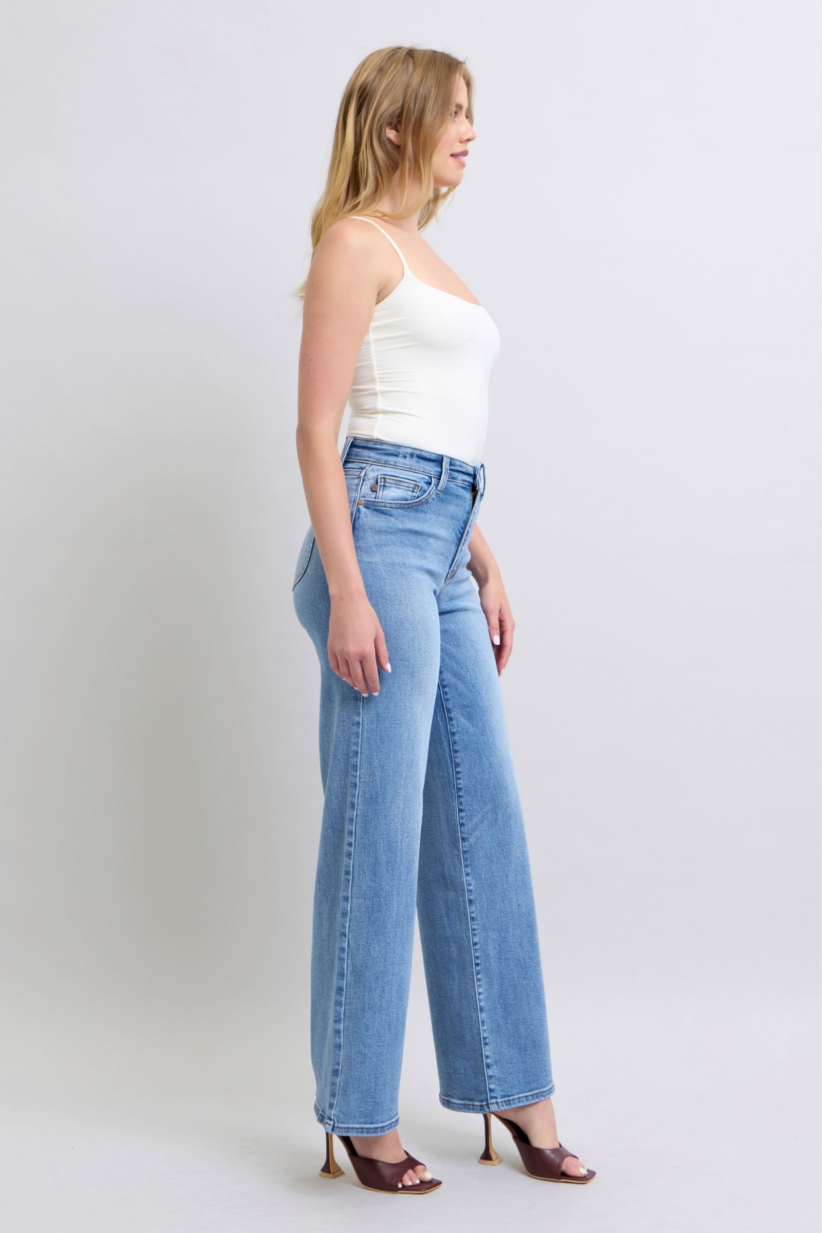 Judy Blue Full Size Wide Leg Jeans with Pockets - Sydney So Sweet