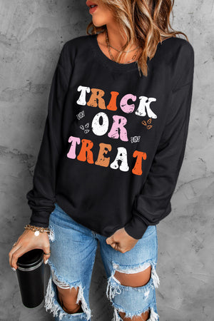 Trick or Treat Women's Graphic Long Sleeve Sweatshirt - Sydney So Sweet