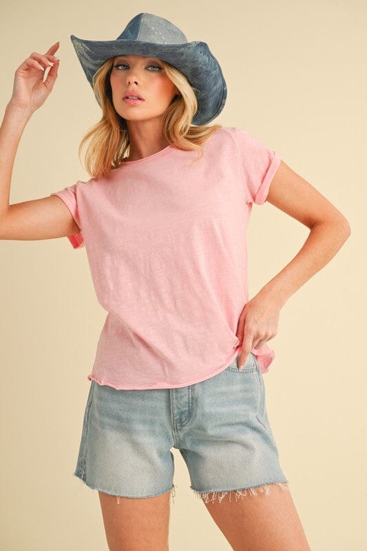 Aemi + Co Lettuce Edge Round Neck Short Sleeve T-Shirt - Sydney So Sweet