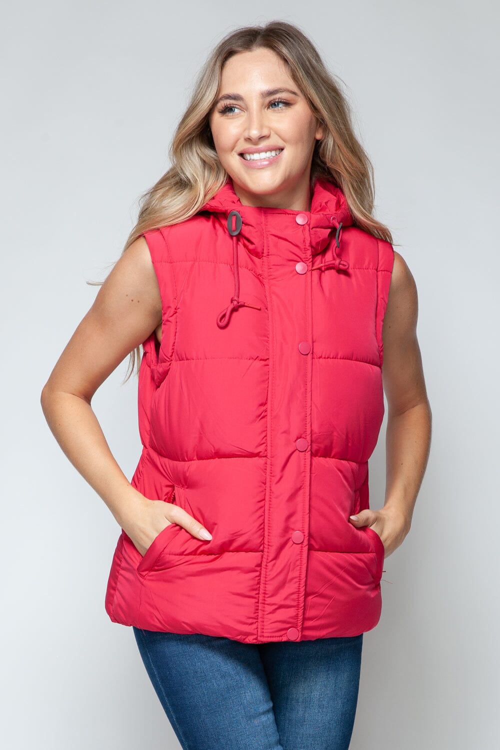 Snobbish Snap and Zip Closure Hooded Vest - Sydney So Sweet
