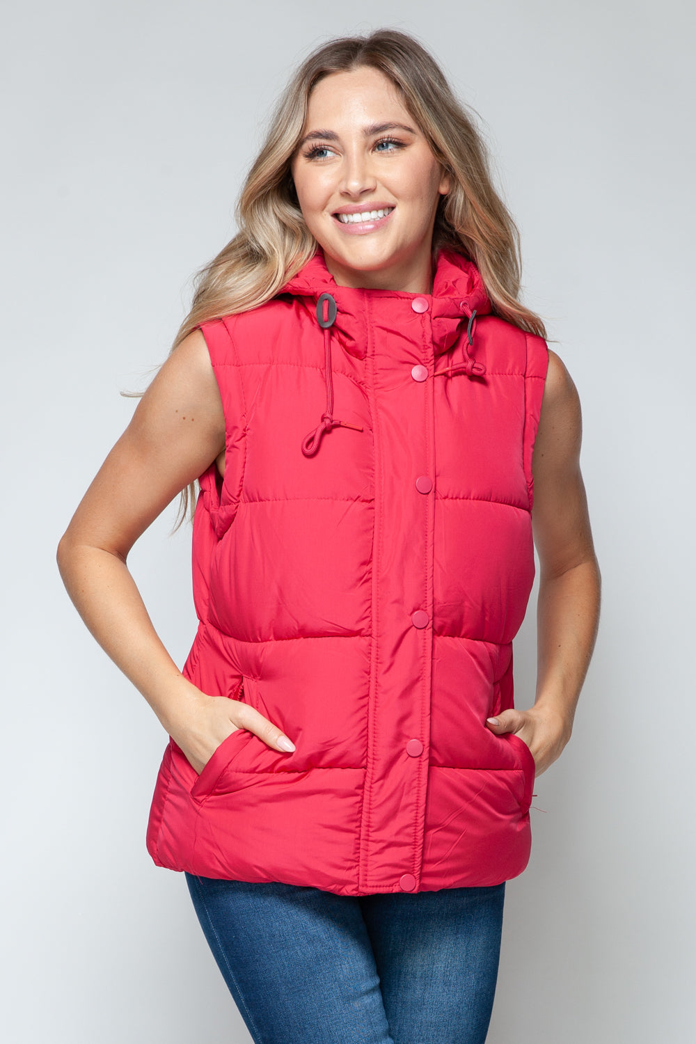 Snobbish Snap and Zip Closure Hooded Vest - Sydney So Sweet